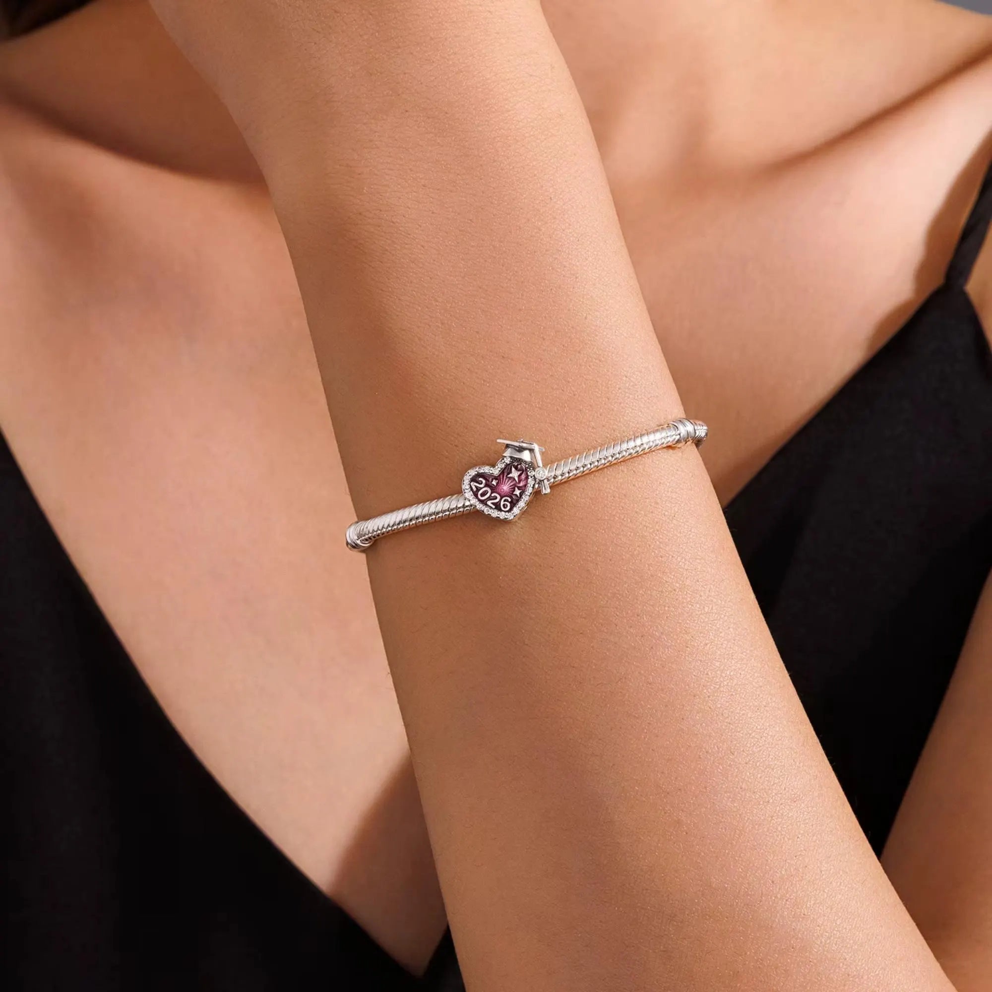 Gratuation Charm 2026 - Sterling Silver Charm For Pandora Charm Bracelet - Pink Grduation Charm, It is a perfect gift