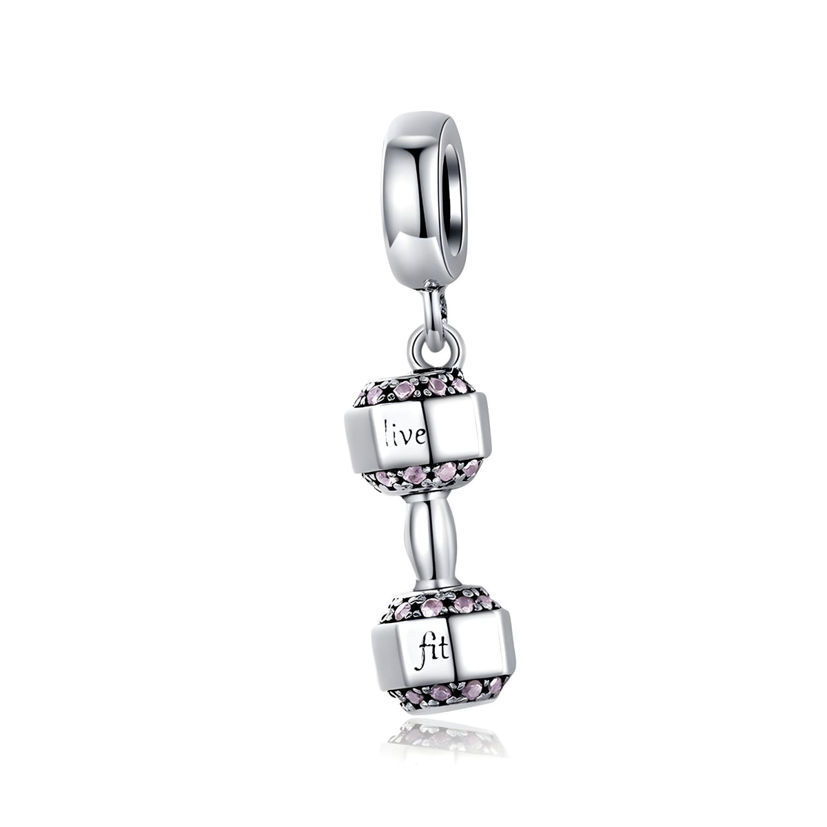 Live Fit Charm For Pandora Bracelet, Dummbble Charm For Charm Bracelet, Gifts For Her, Mothers Day Gifts, Daughter Gifts, Best Friend Gifts