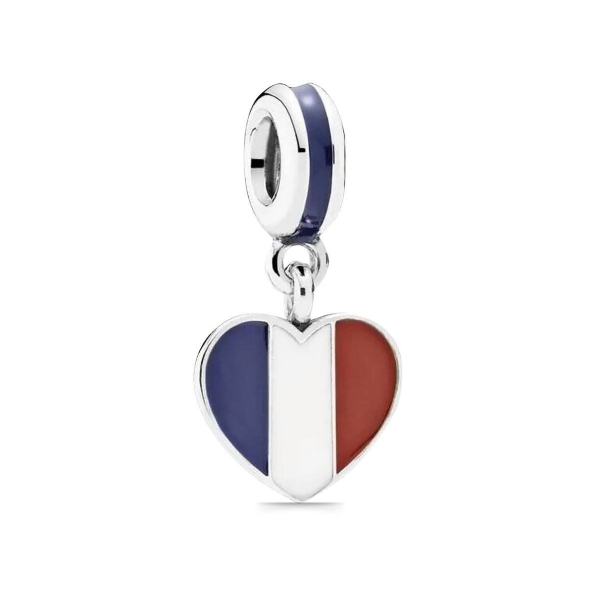 French Flag Charm - Sterling Silver & Enamel