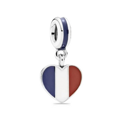 French Flag Charm - Sterling Silver & Enamel