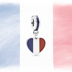 French Flag Charm - Sterling Silver & Enamel