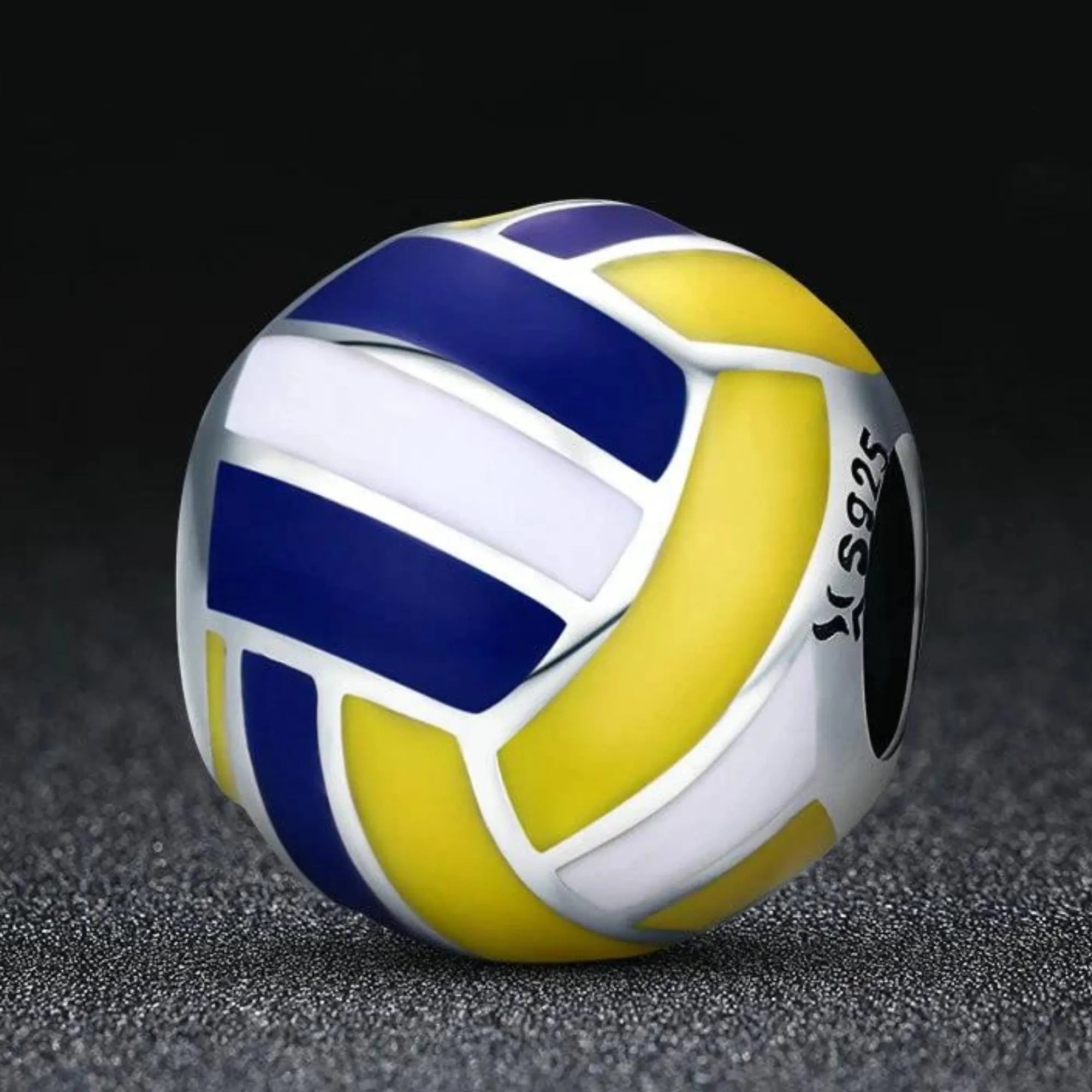 Volleyball Charm - Sterling Silver - Enamel