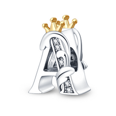 A Letter Crown Charm