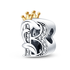 B Letter Crown Charm