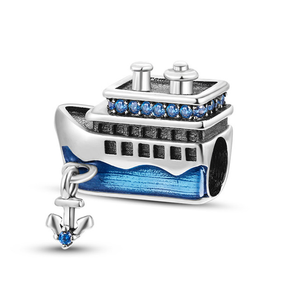 Blue Ship Charm