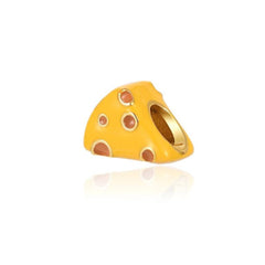 Cheese Charm For Bracelet - 925 Sterling Silver Enamel