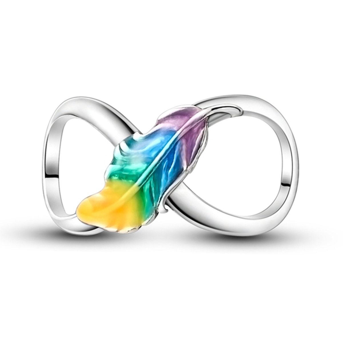 Colorful Feather Infinity Charm