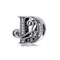 D Letter Charm - 925 Sterling Silver