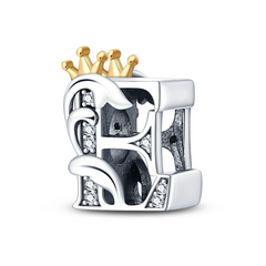 E Letter Crown Charm