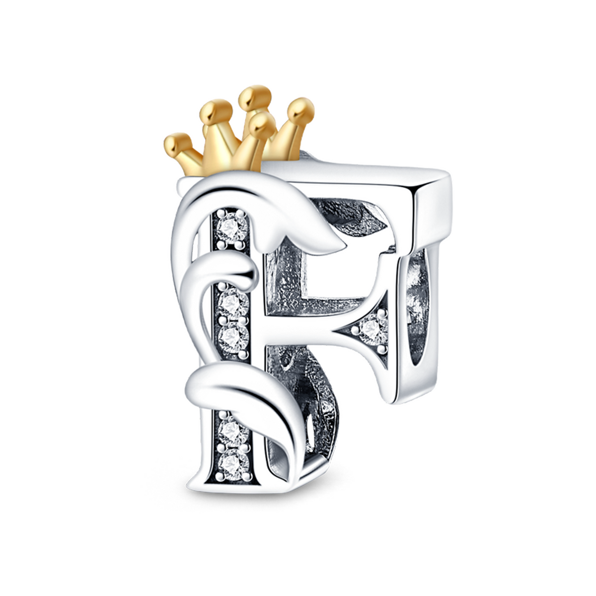 F Letter Crown Charm