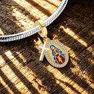 Guadalupe Charm For Bracelet And Necklace - 925 Sterling Silver Filling - 18k Gold Plated