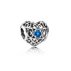 Heart December Birthstone Charm