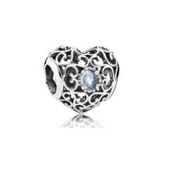 Heart March Birthstone Charm