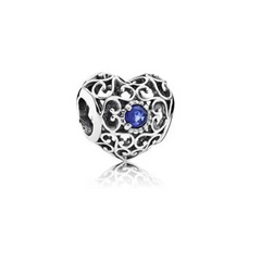 Heart September Birthstone Charm