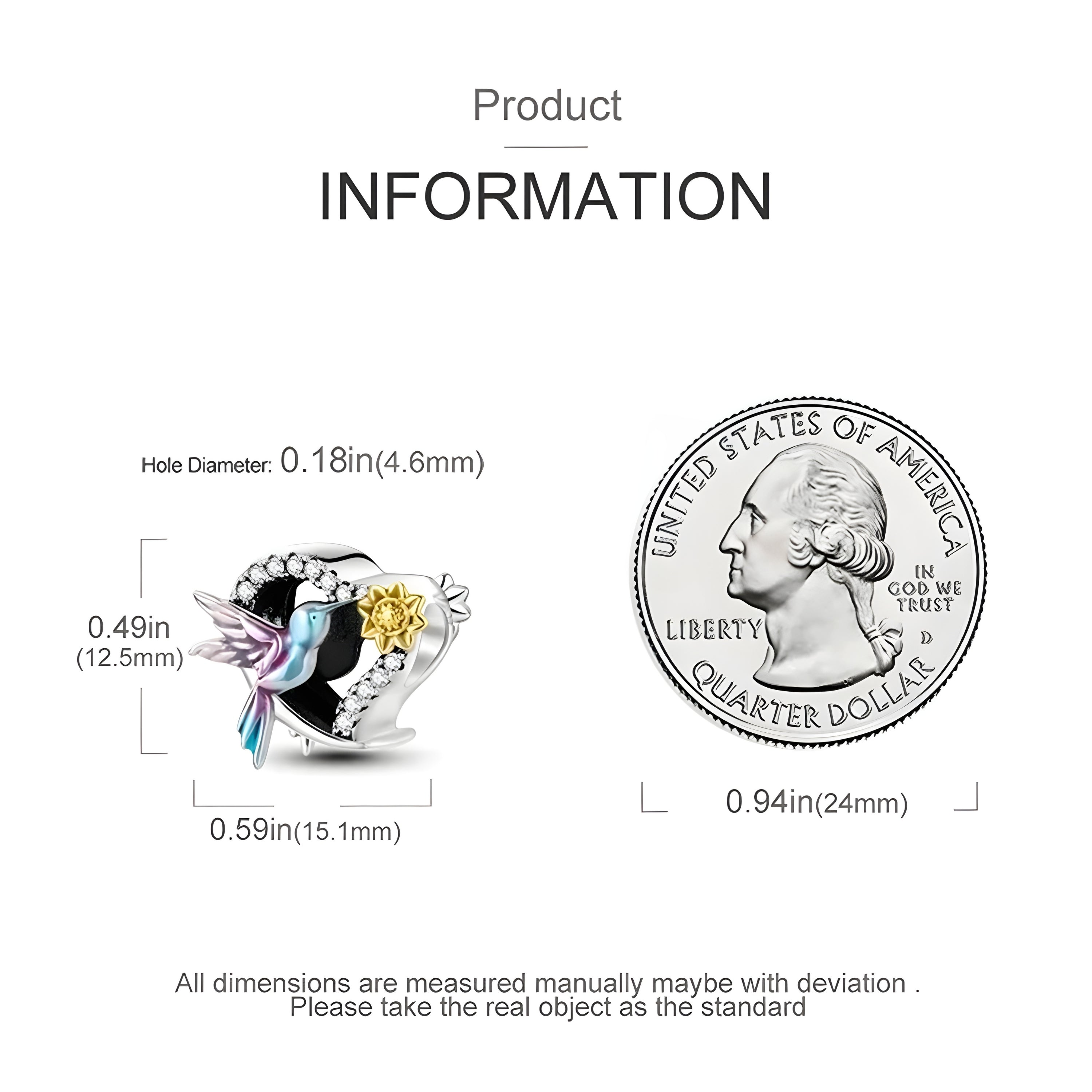 Pandora Fitting Hummingbird Heart Charm For Bracelet, Birthday Gifts For Her, Sterling Silver Charm For Pandora Bracelet, Hummingbird Charm
