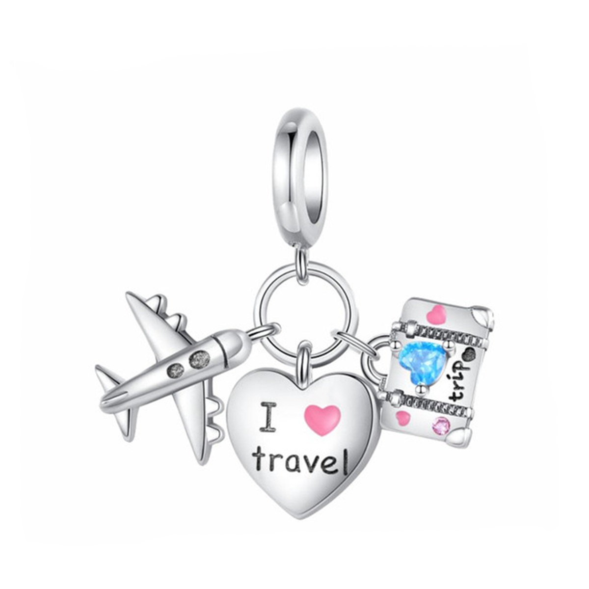 I Love Travel Charm