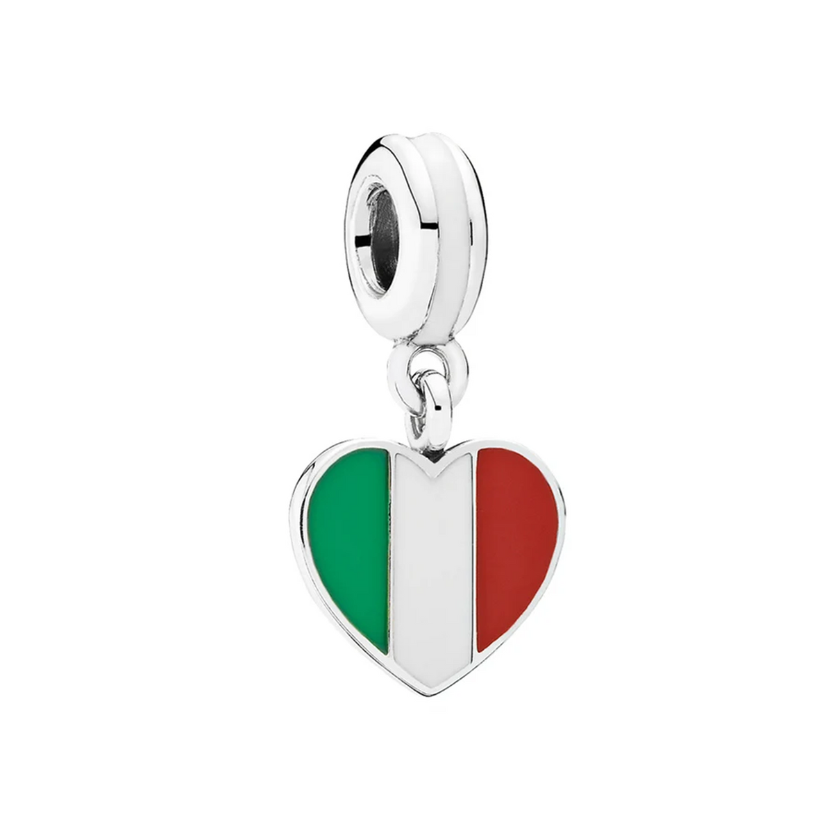 Italy Flag Heart Charm