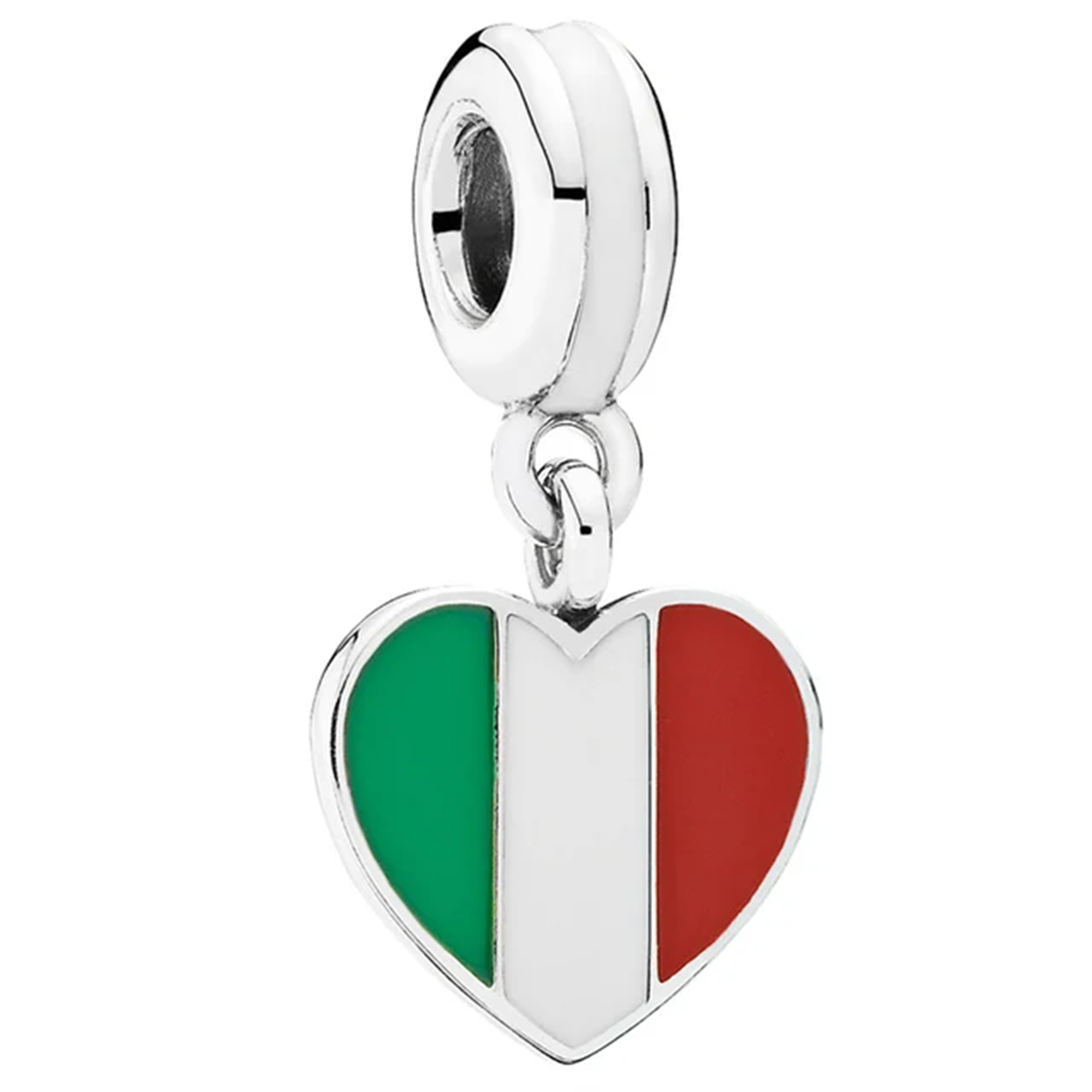 Italy Flag Heart Charm