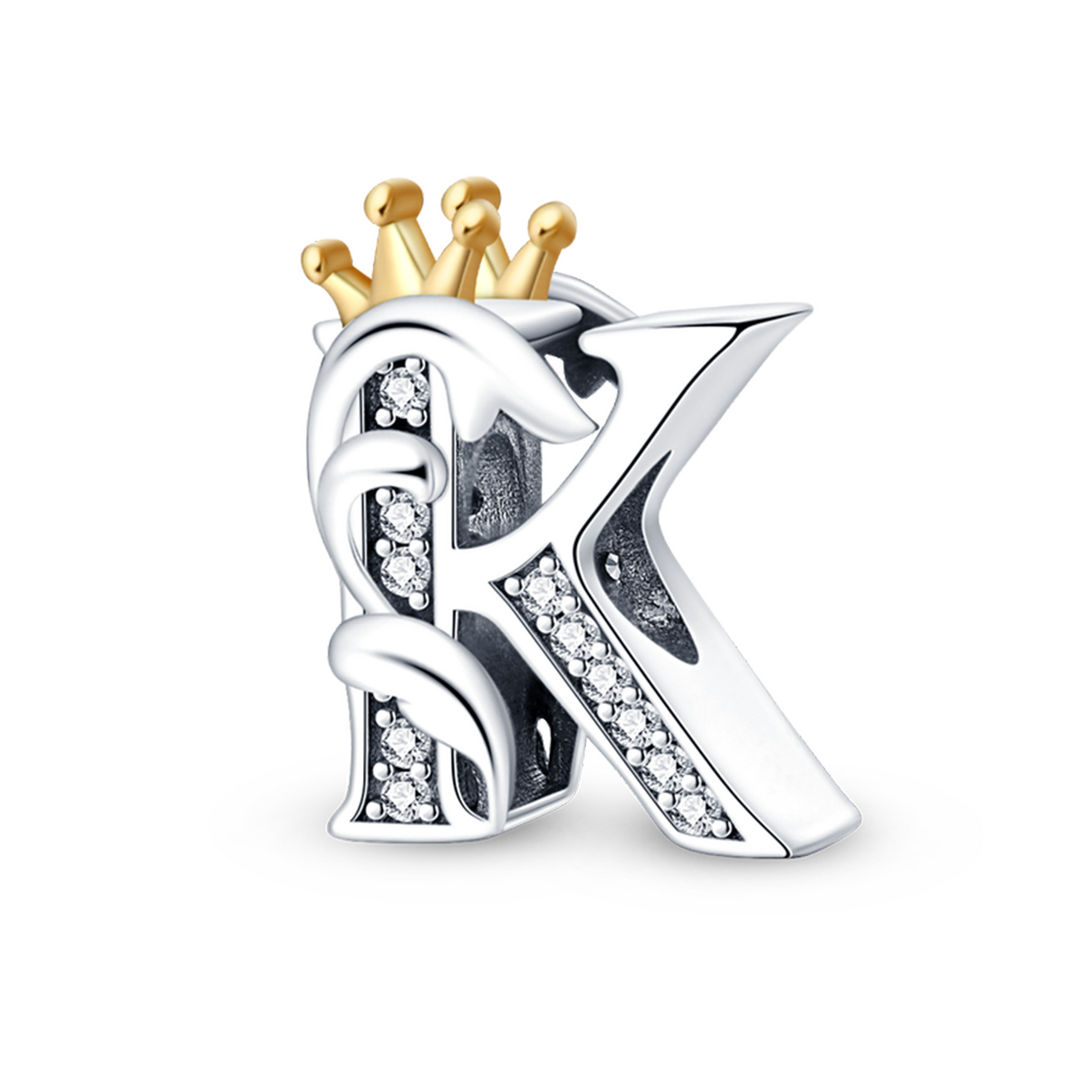 K Letter Crown Charm