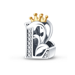 L Letter Crown Charm