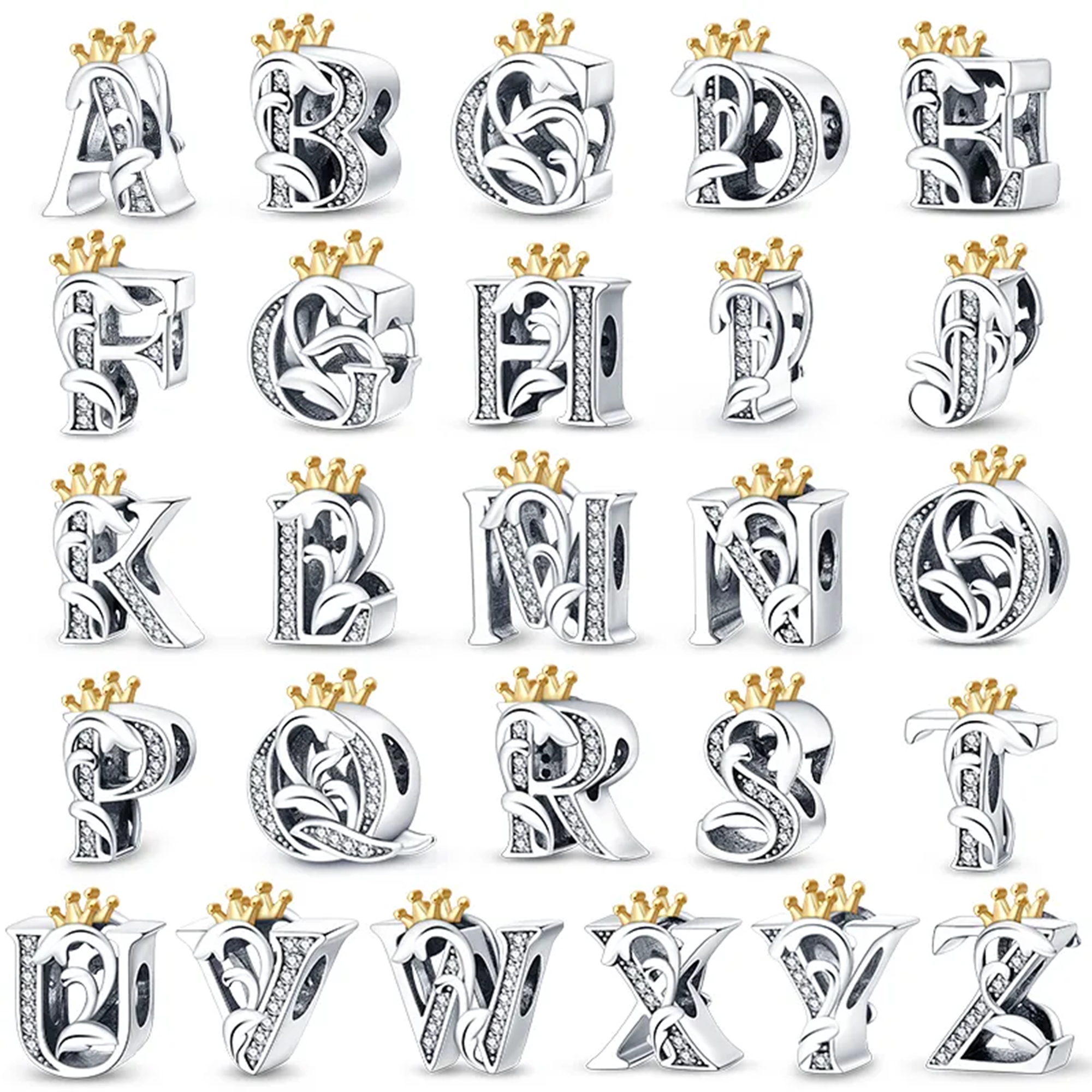 B Letter Crown Charm