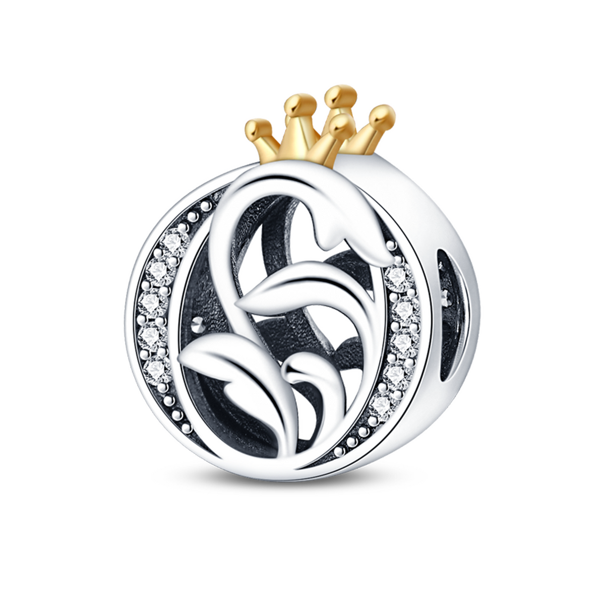 O Letter Crown Charm