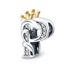 P Letter Crown Charm