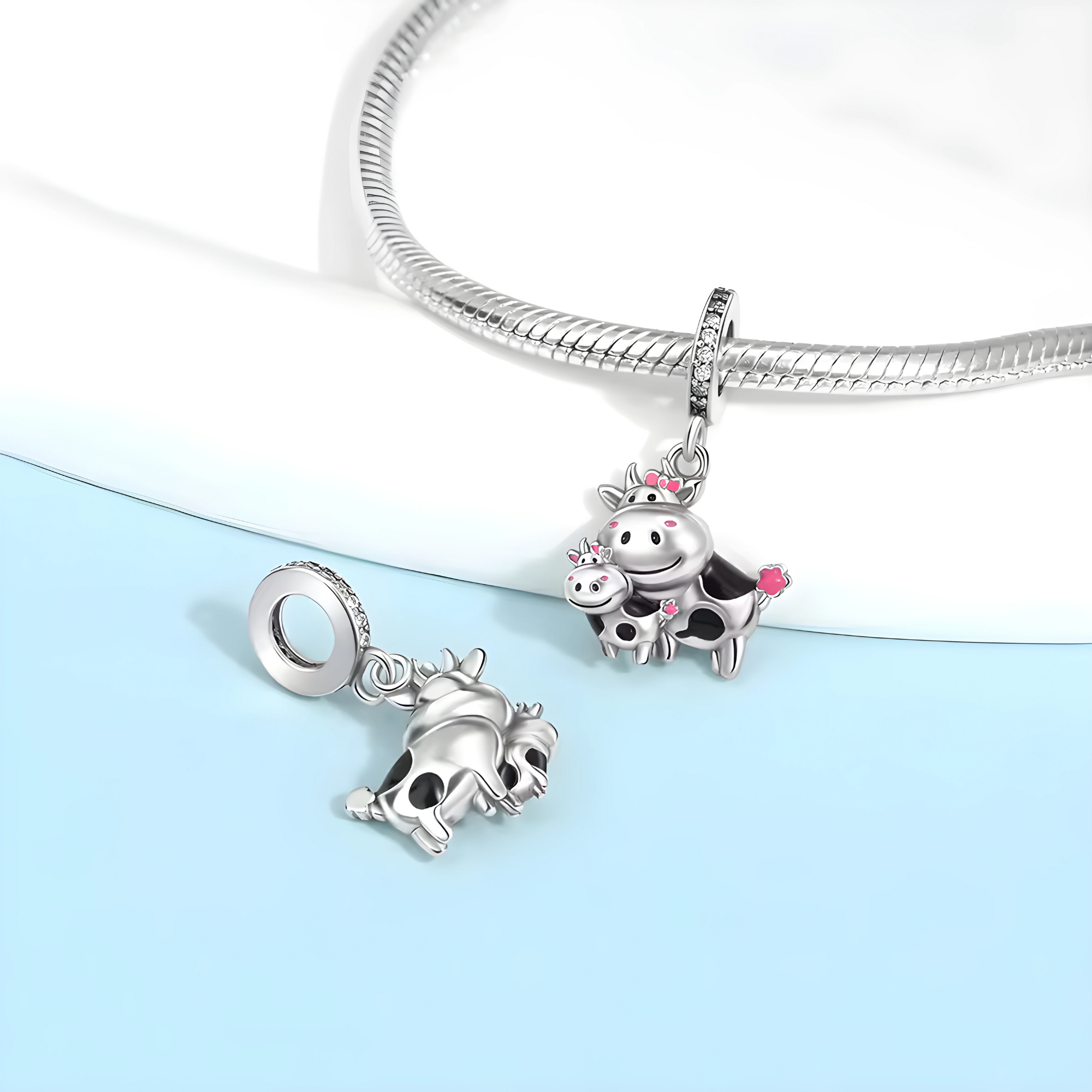 Cow Charm - Sterling Silver Charm For Bracelet