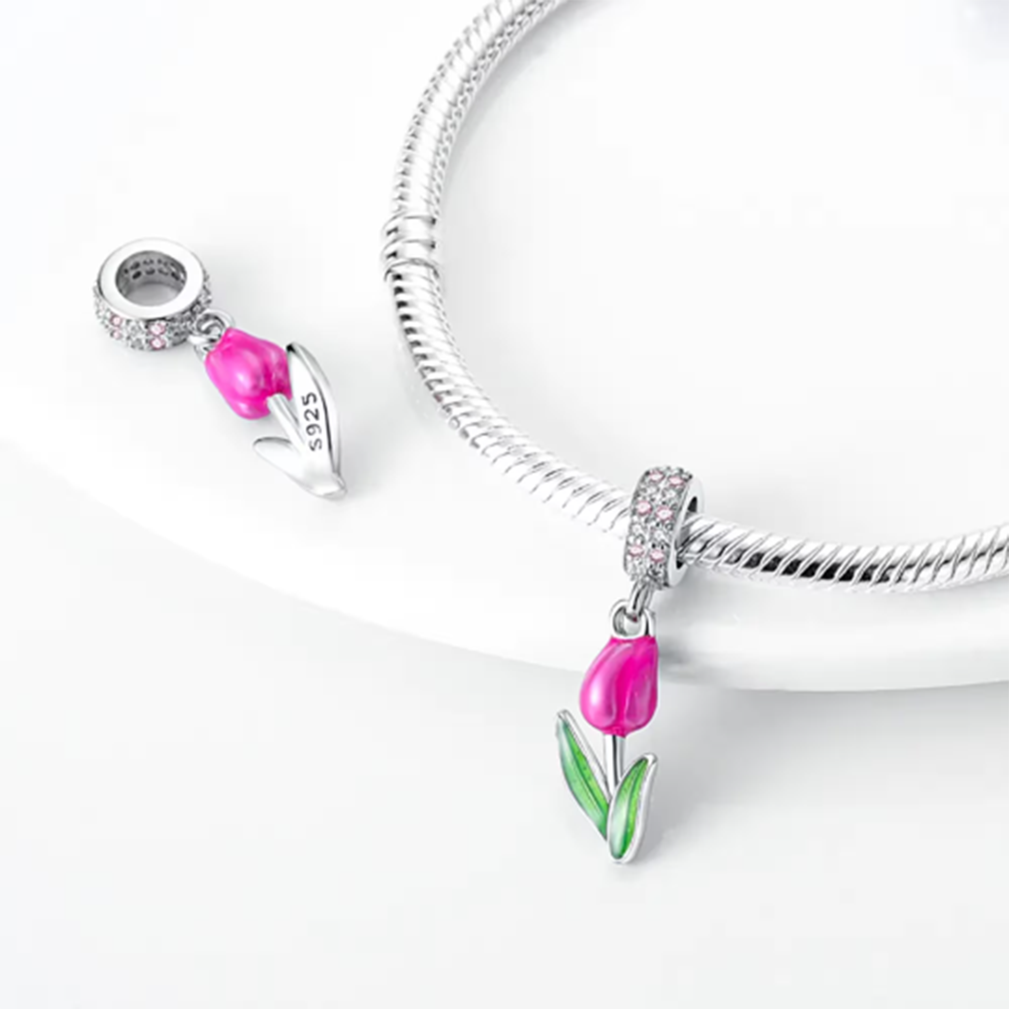 Pink Tulip Charm