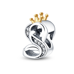 S Letter Crown Charm