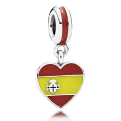 Spain Flag Heart Charm