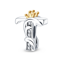 T Letter Crown Charm