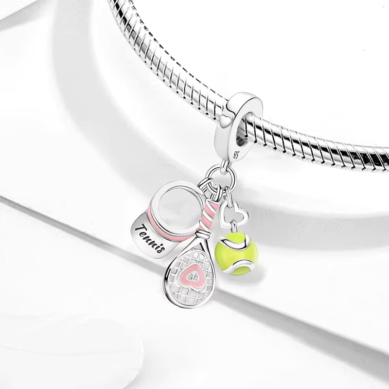 Tennis Charm For Pandora Bracelet - 925 Sterling Silver Tennis Charm - Gifts For Her