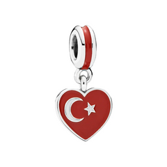 Turkey Flag Heart Charm