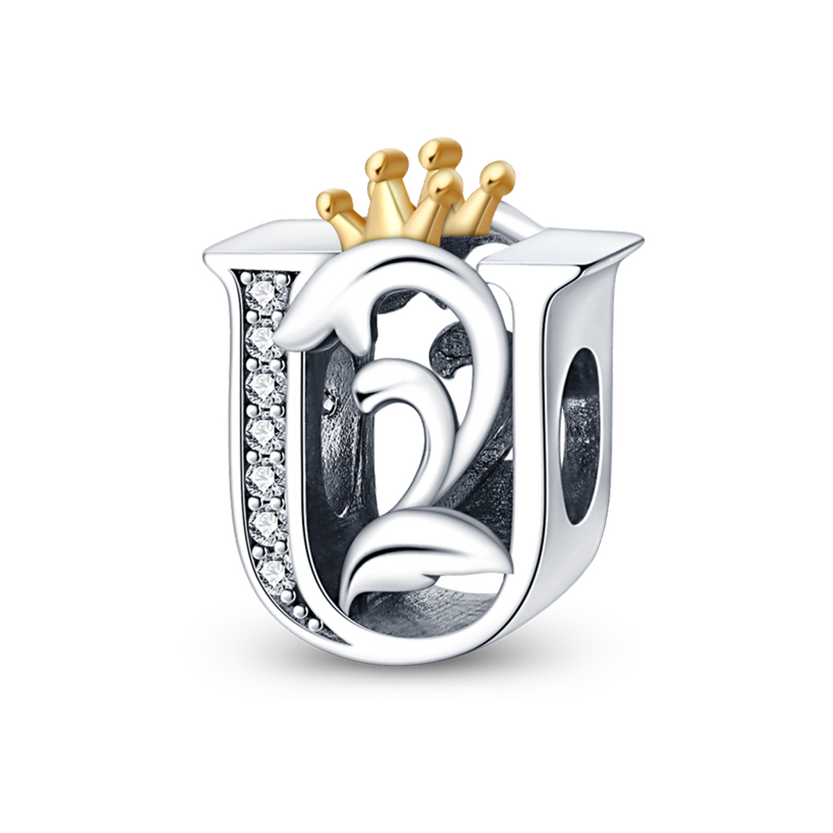 U Letter Crown Charm