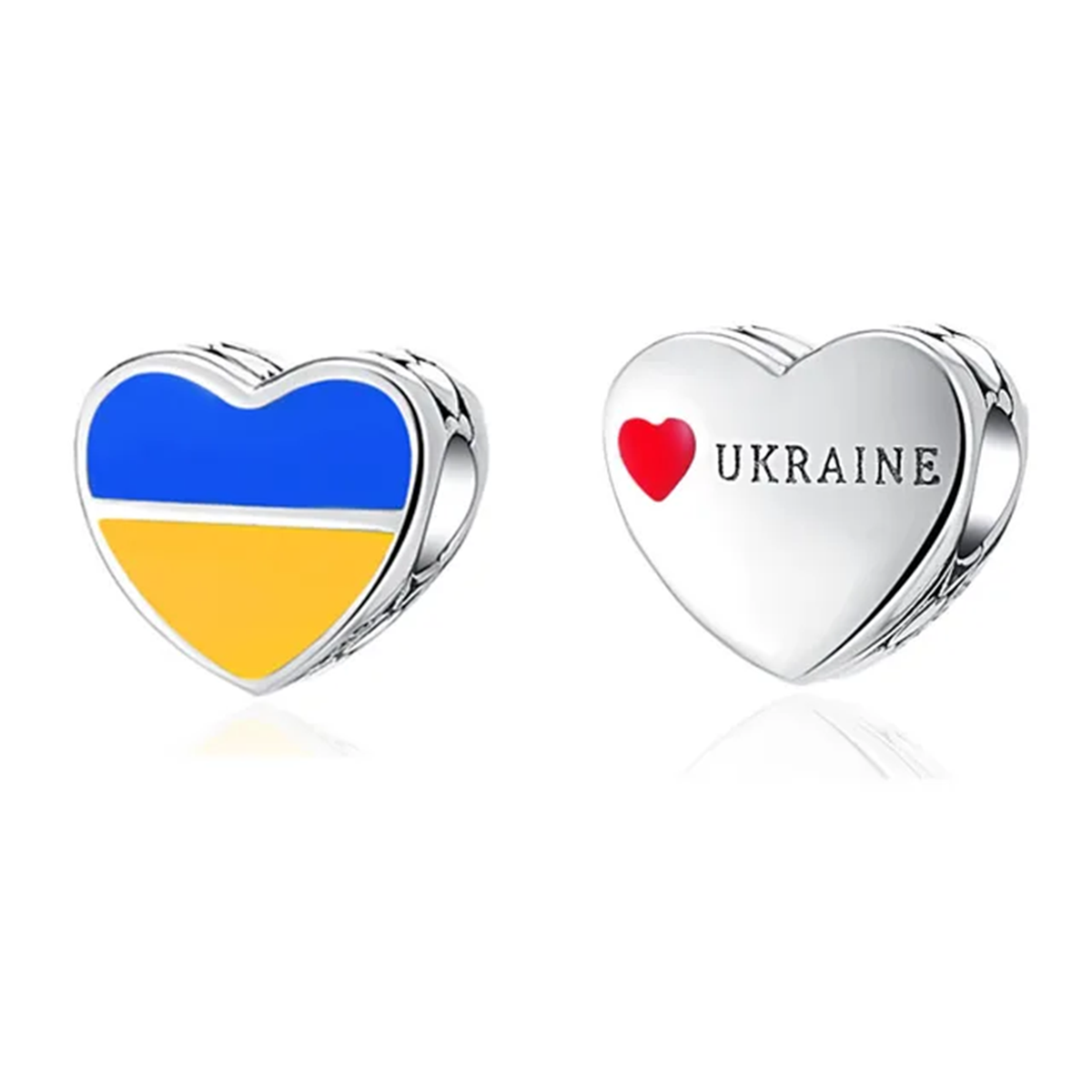 Ukraine Flag Heart Charm