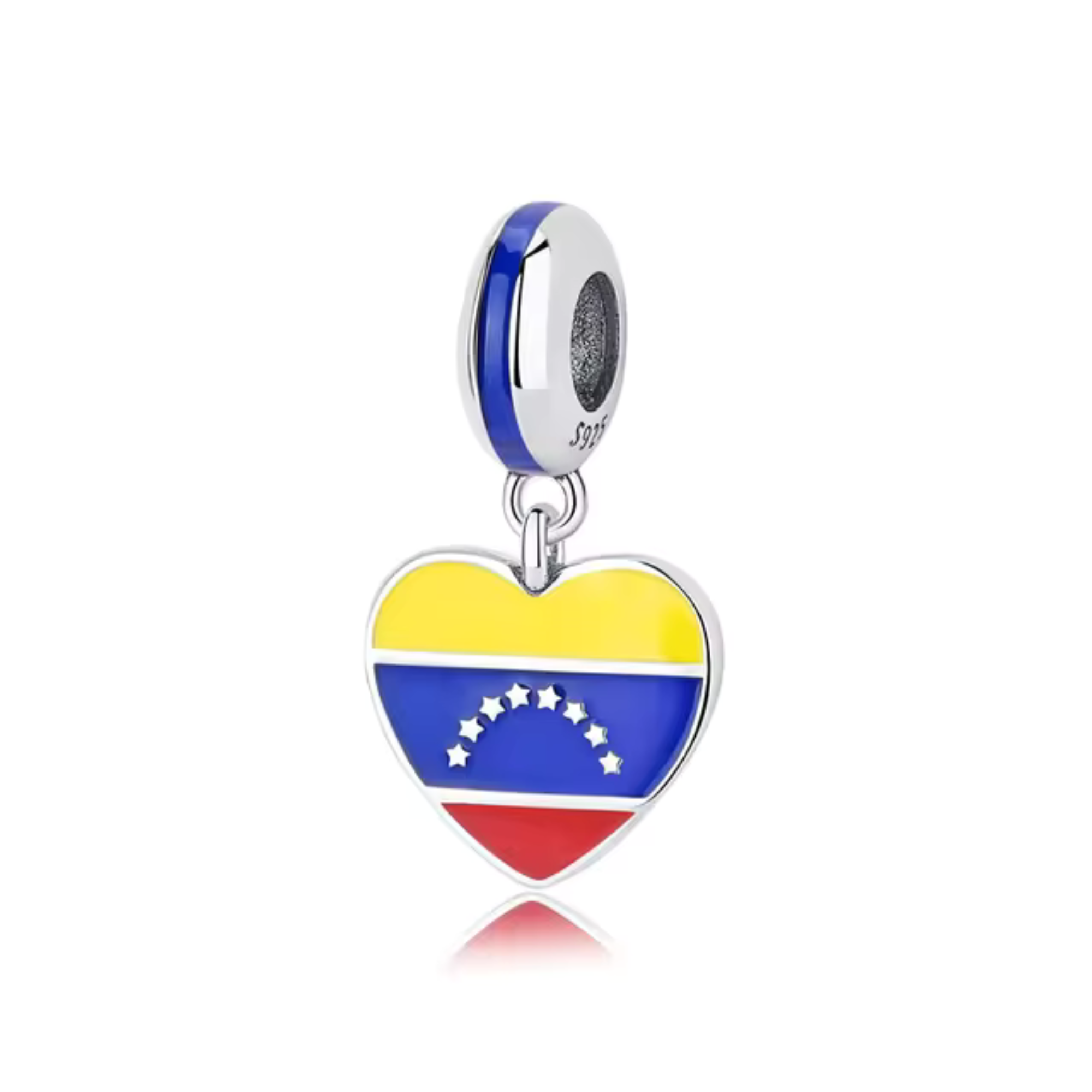 Pandora Fitting Venezuela Charm, Venezuela Charm - Sterling Silver & Enamel, Venezuelan Flag Pendant for Pandora Bracelets And Necklace