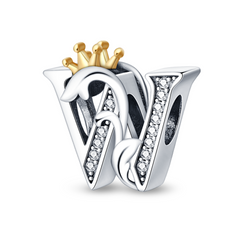 W Letter Crown Charm