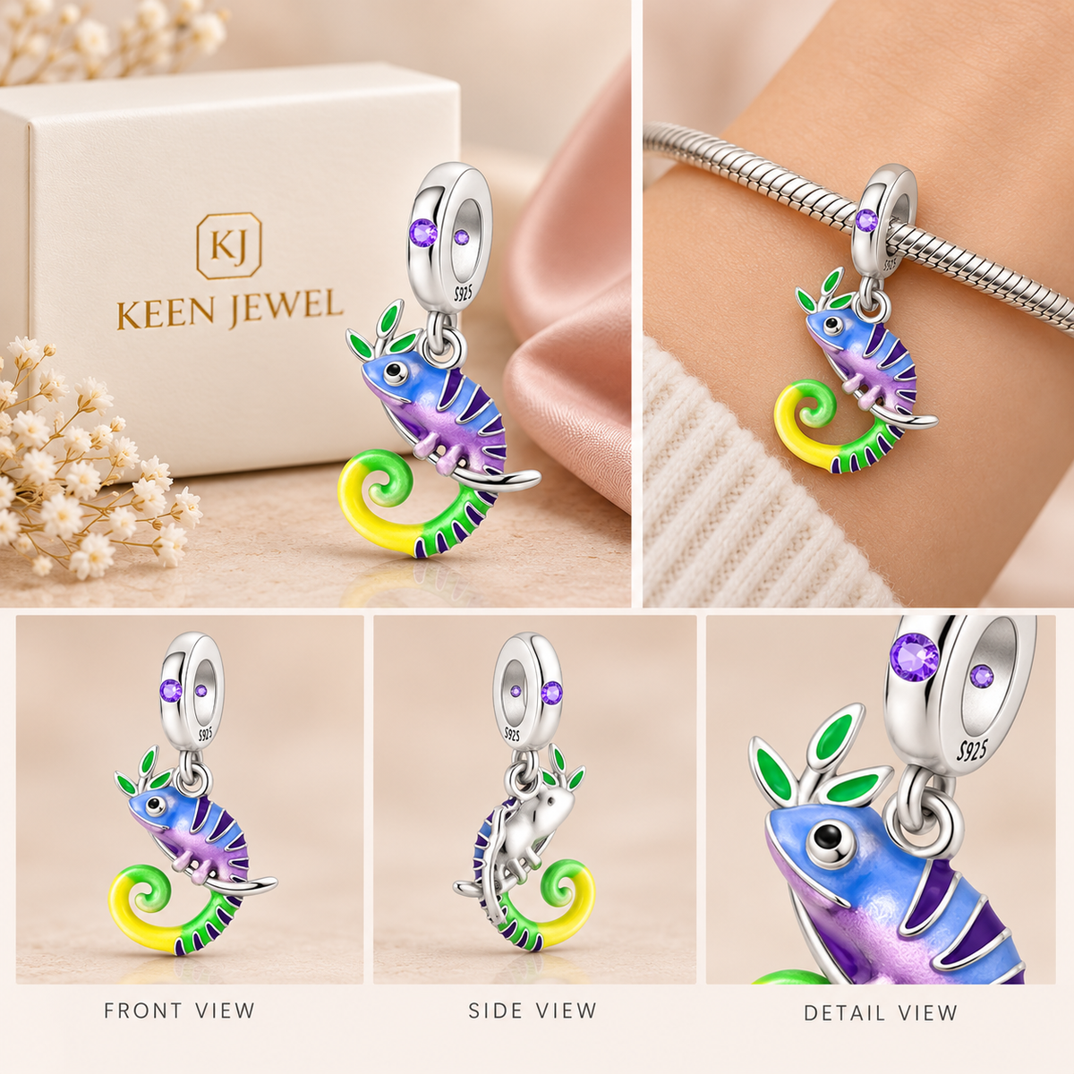 Iguana Charm For Pandora Bracelet, Nature Lover Charm For Bracelet, Birthday Gifts For Her, Grandma Gİfts, Christmas Gİfts
