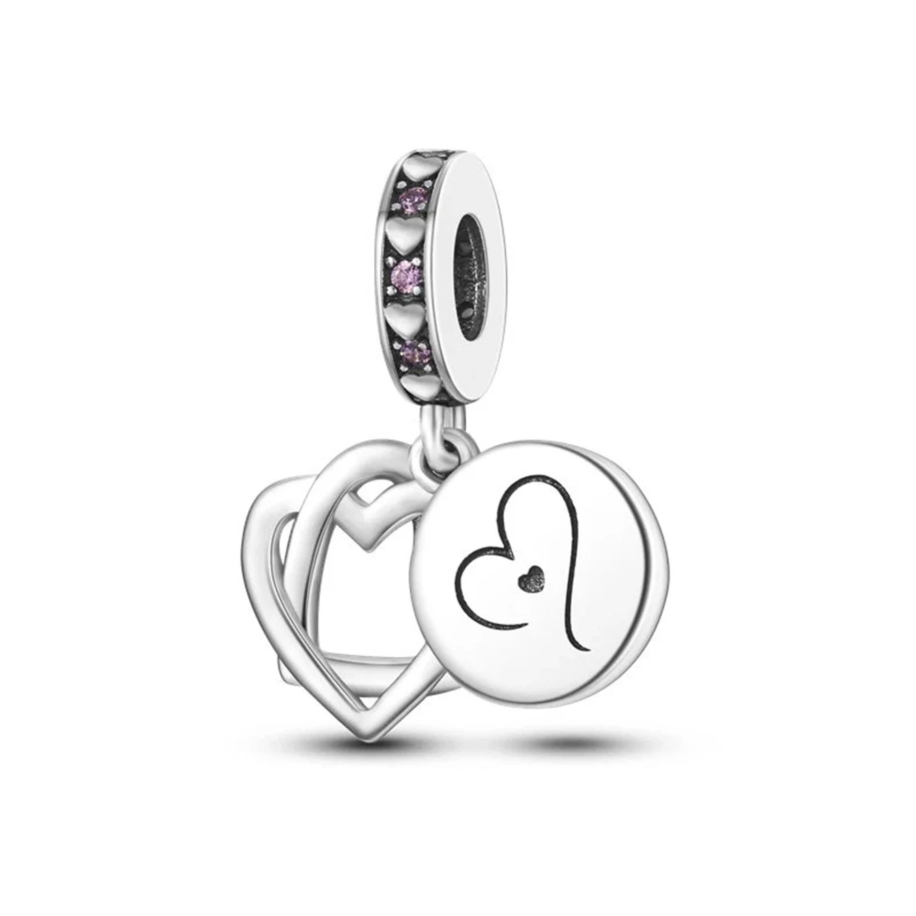 Mom and Daughter Heart Charm