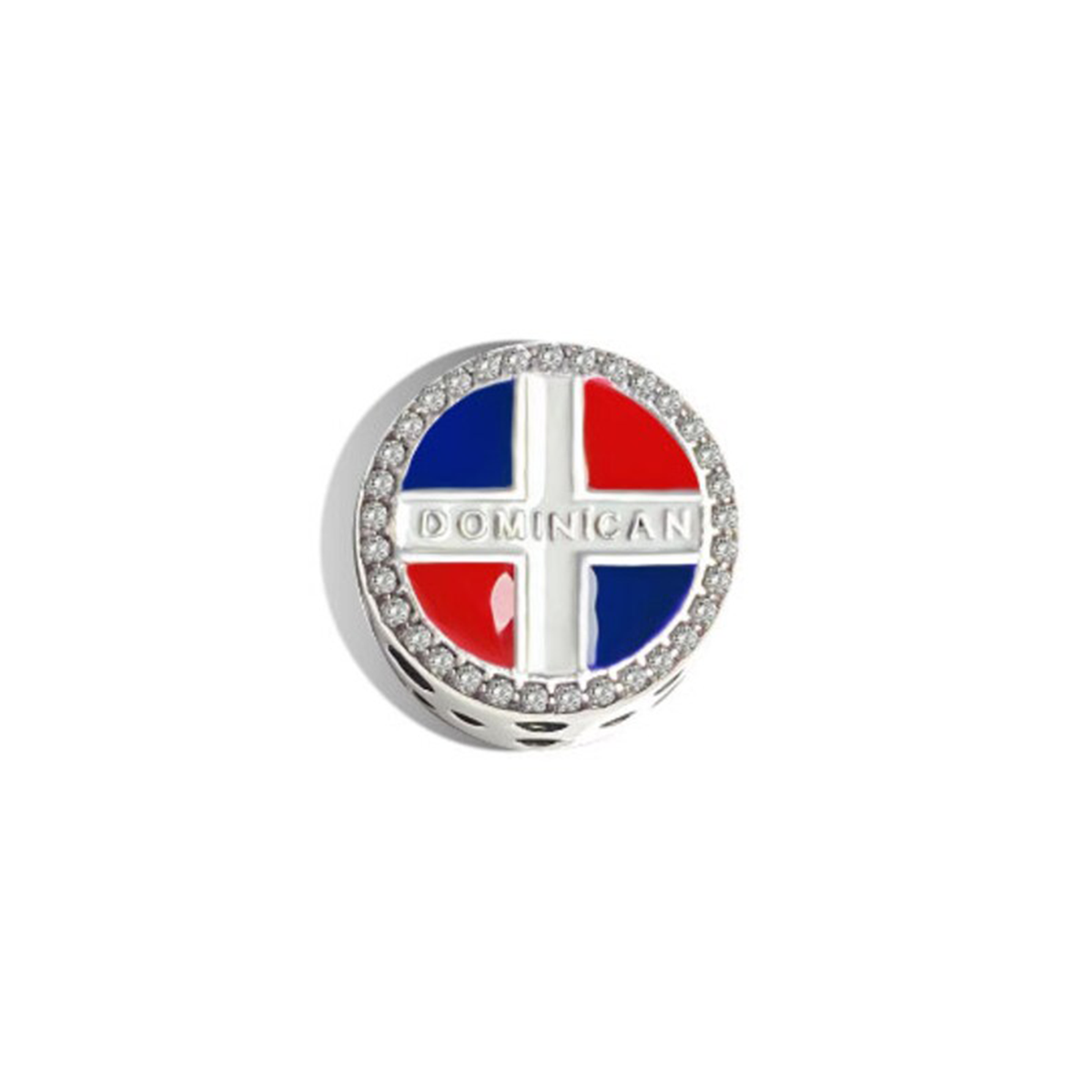 Dominican Flag Oval Charm