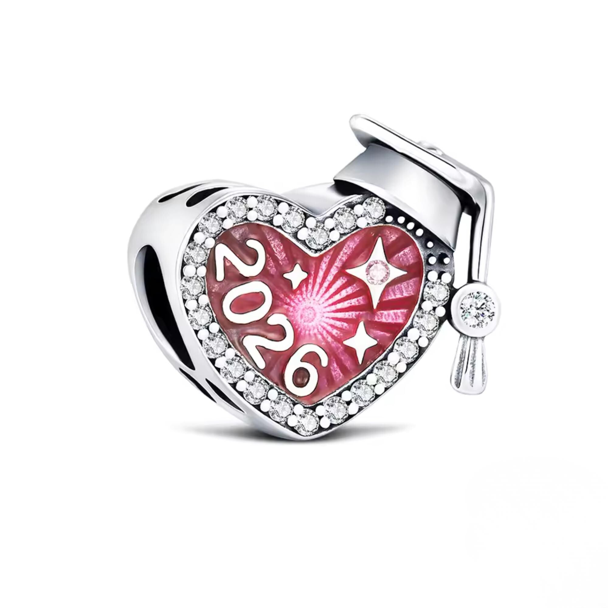 Gratuation Charm 2026 - Sterling Silver Charm For Pandora Charm Bracelet - Pink Grduation Charm, It is a perfect gift