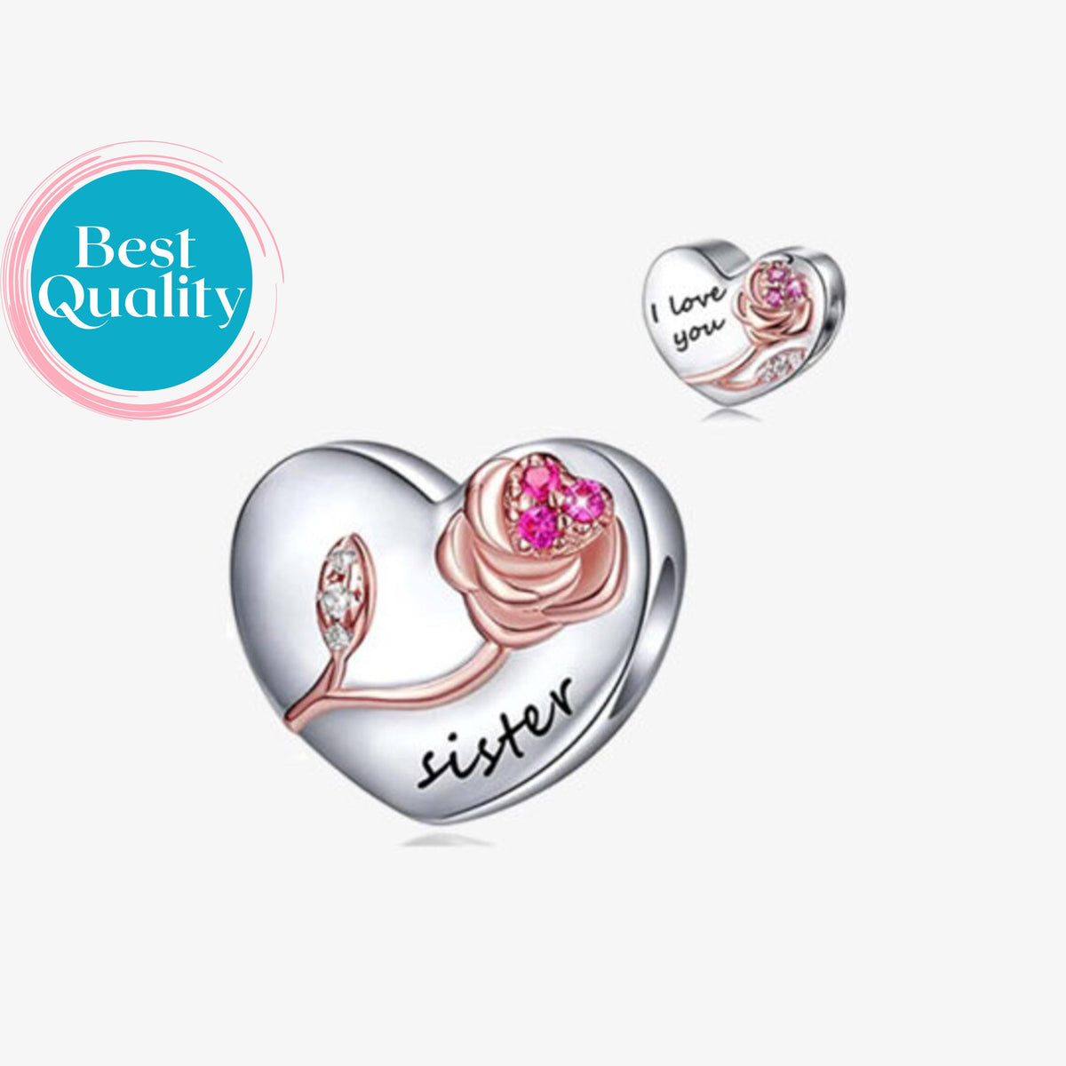 Sister Heart Charm