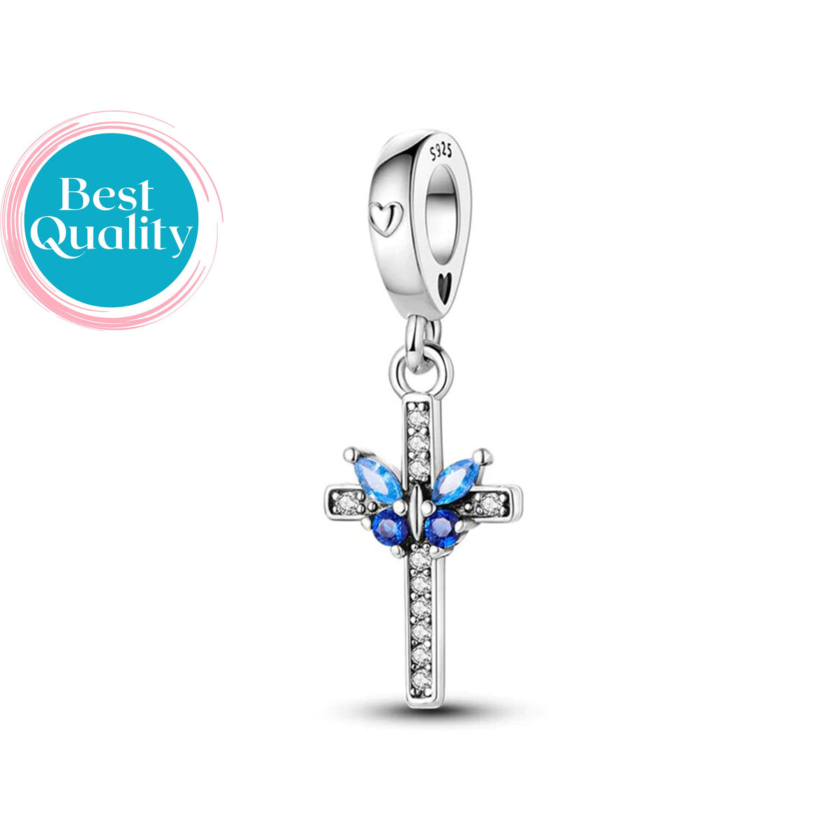 Butterfly On The Cross Charm