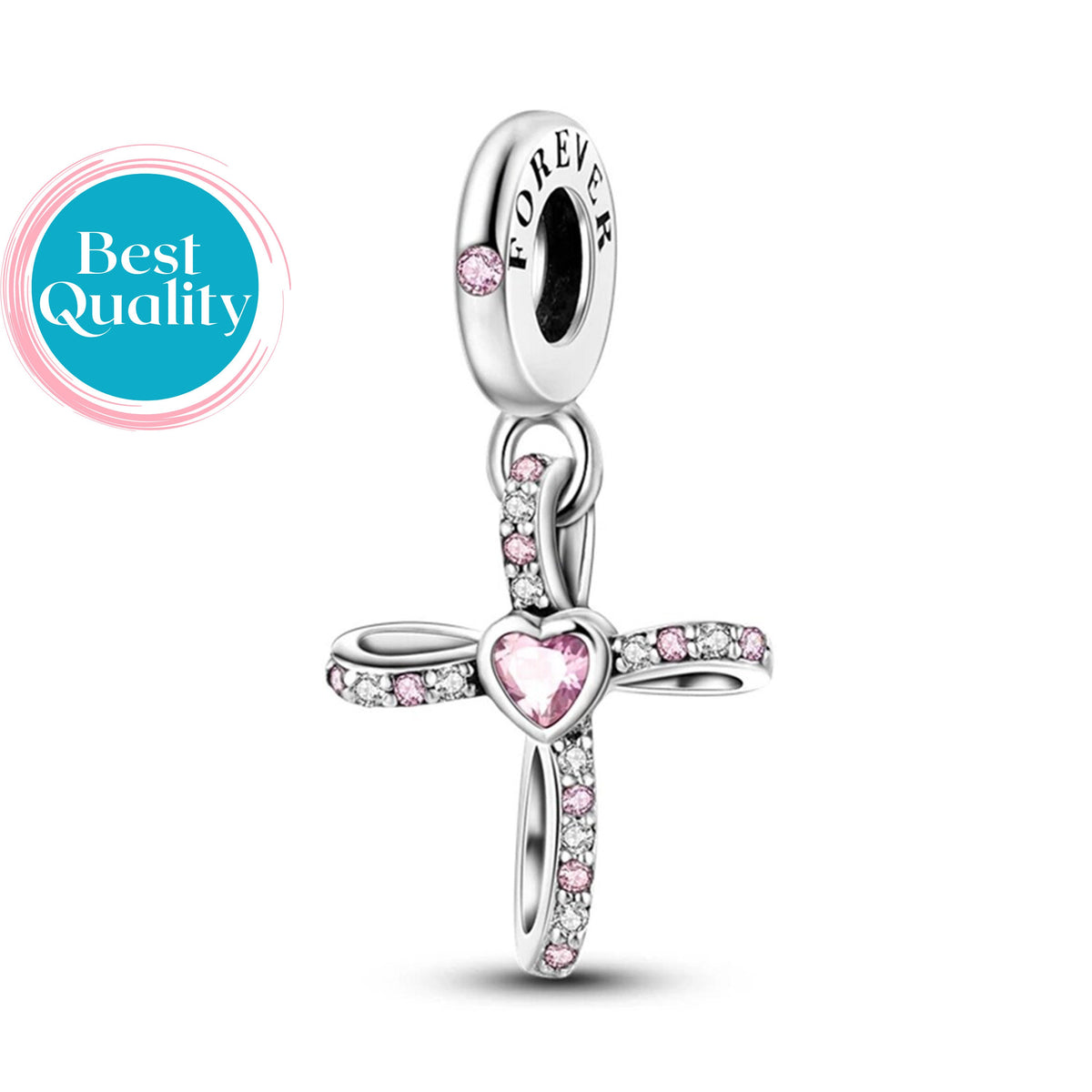 Heart On Cross Charm