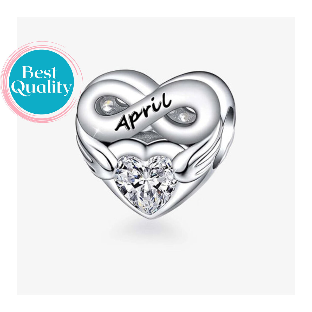 April Angel Birthstone Charm