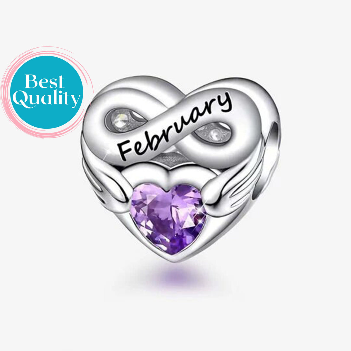 February Anglel Birthstone Charm